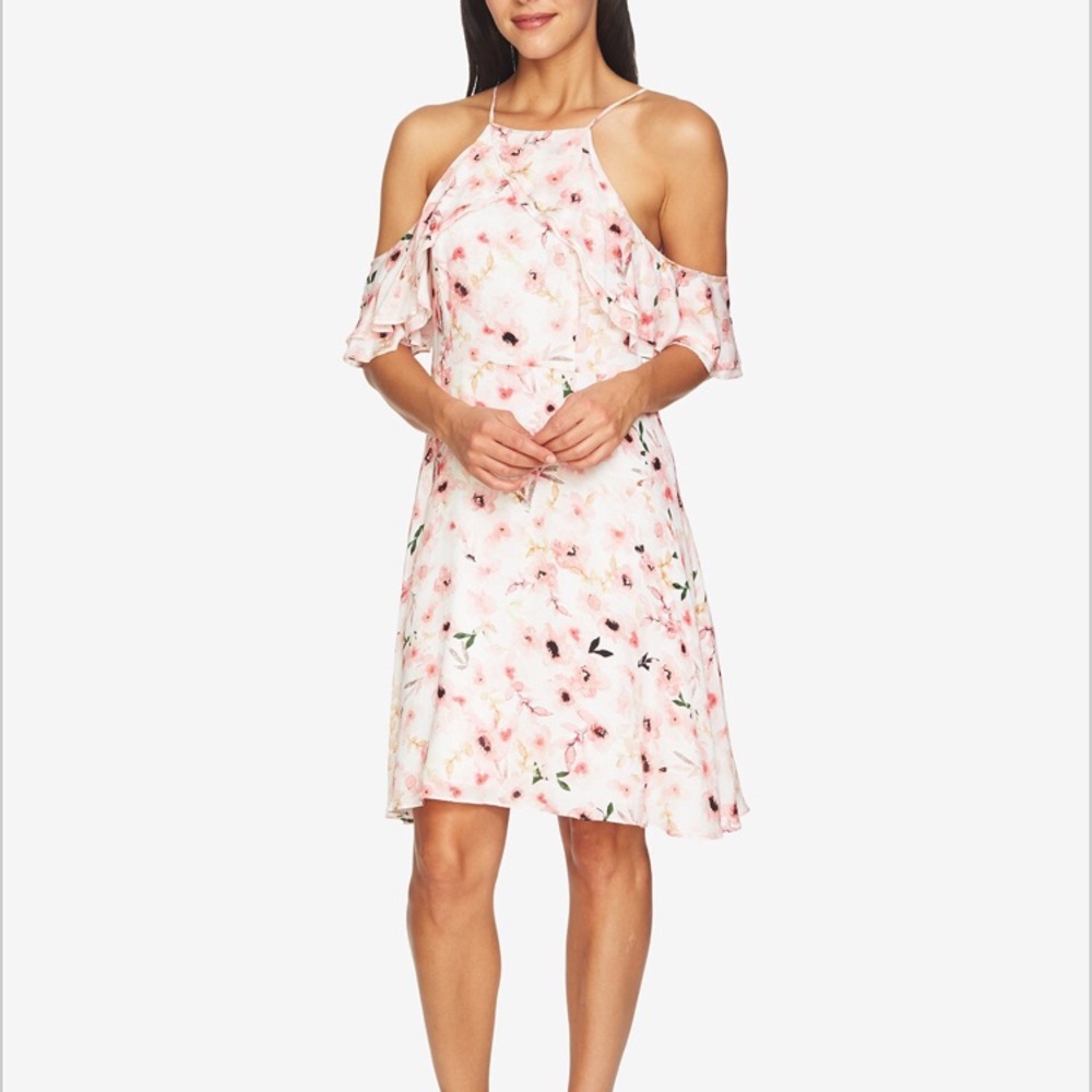NWT! CeCe Arden Cold Shoulder Floral Dress